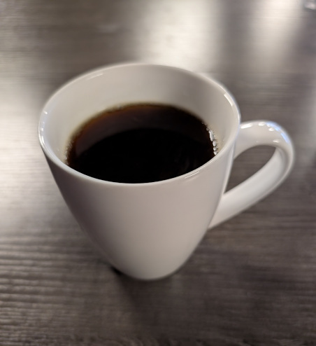 Black coffee served at The Spot