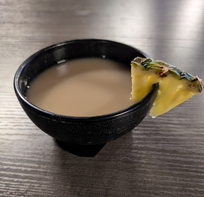 Fresh kava bowl with pineapple garnish
